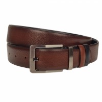 Curea barbati eleganta, din piele eco latime 3.5 cm, maro - CK198M
